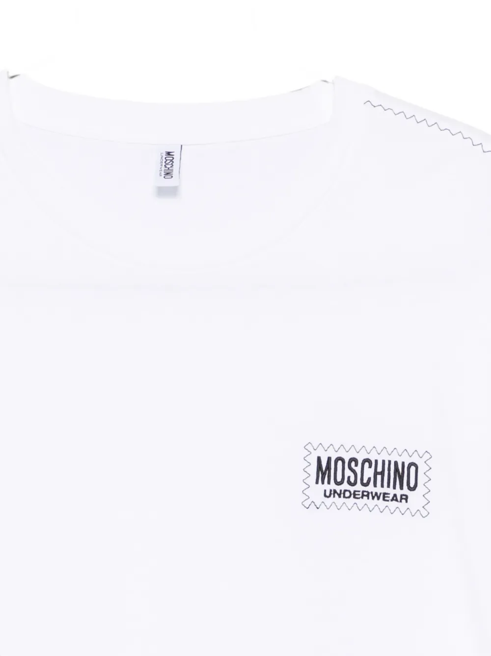 Moschino T-shirt met zigzag-stiksel en logoprint Wit