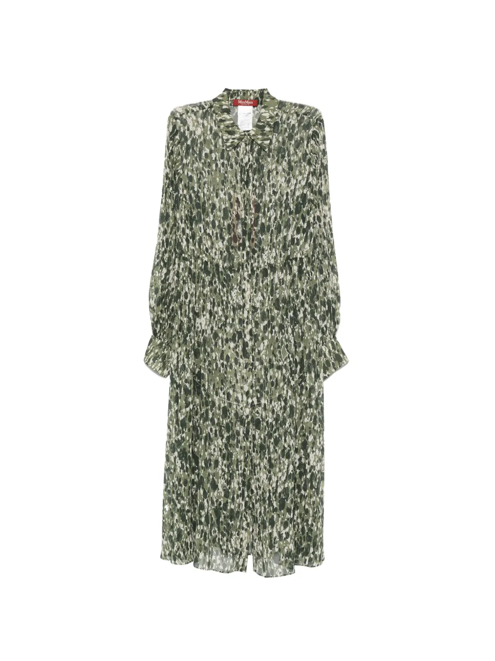 'S Max Mara abstract-print pleated dress - Verde