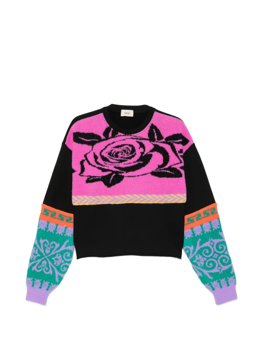 Akep rose-intarsia intarsia-knit sweater