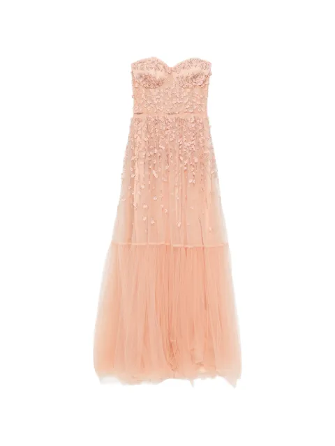Elisabetta Franchi floral-appliqué tulle maxi dress
