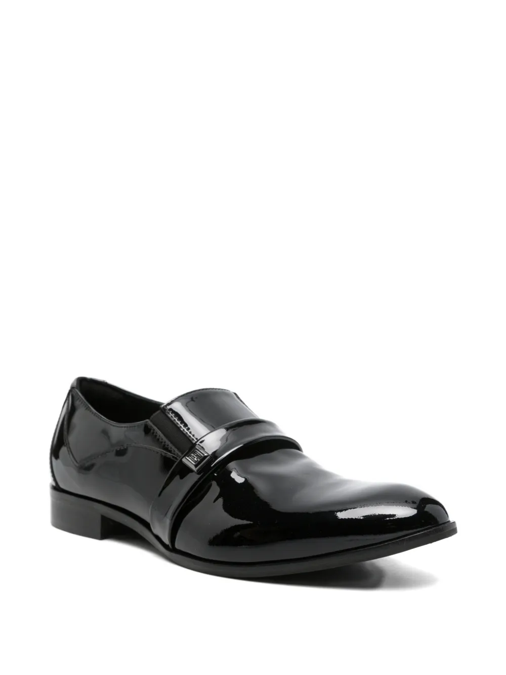 Carlo Pignatelli patent-leather strap-detail loafers Zwart