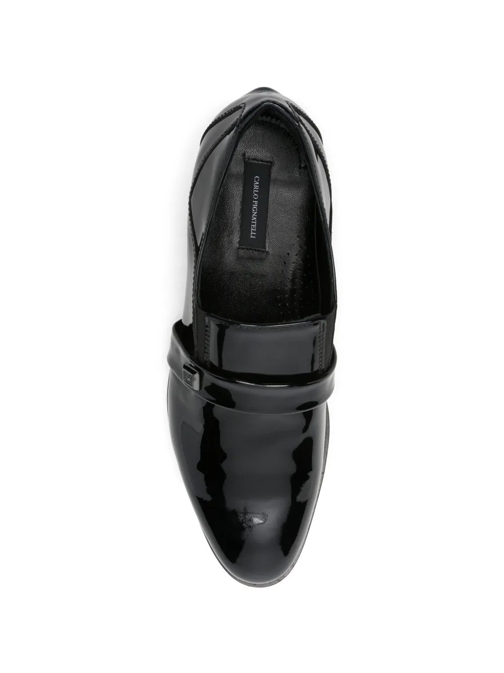 Carlo Pignatelli patent-leather strap-detail loafers Zwart