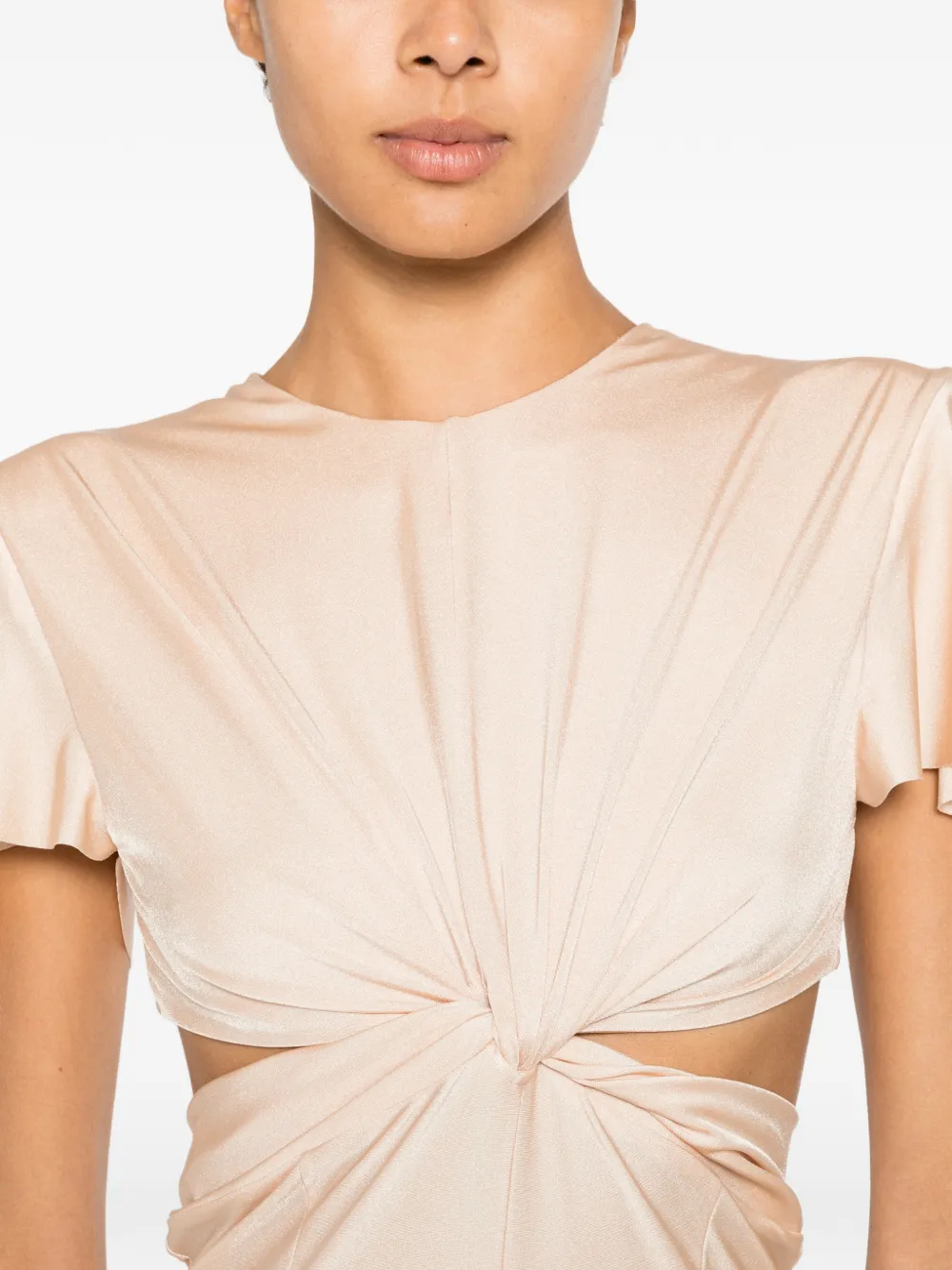 Philosophy Di Lorenzo Serafini Jurk met uitgesneden details Beige