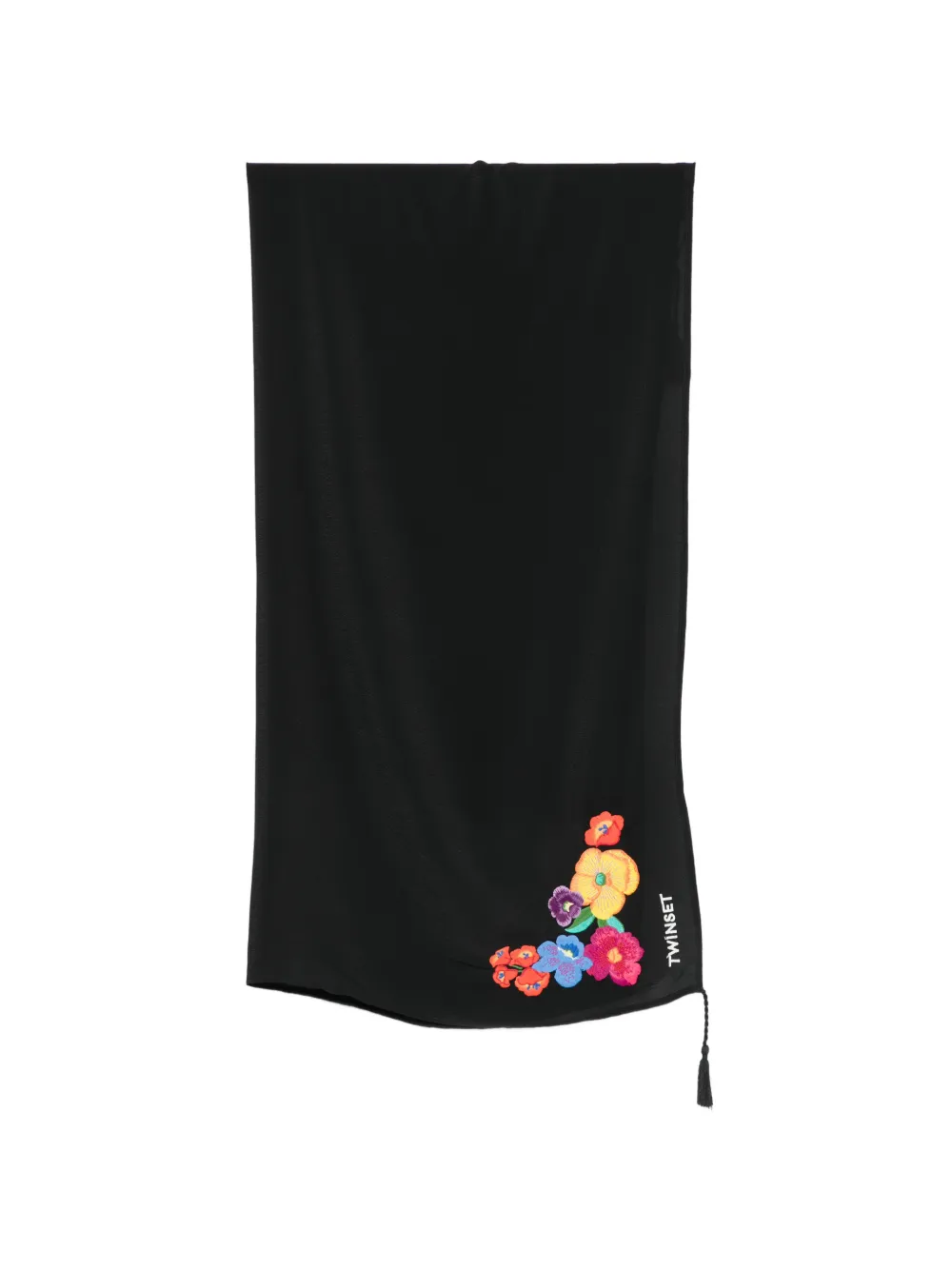 TWINSET Sciarpa con ricamo - Nero