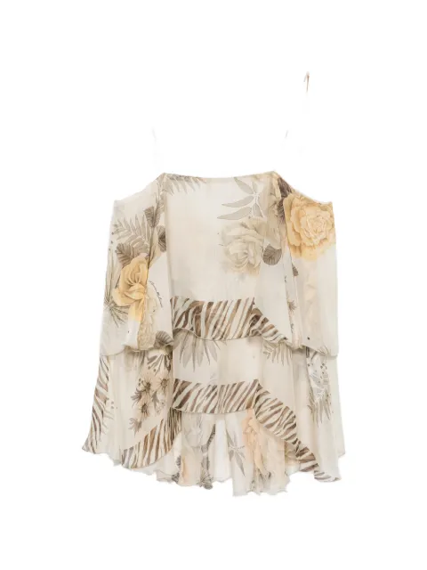 Anna Molinari floral-print tiered silk blouse