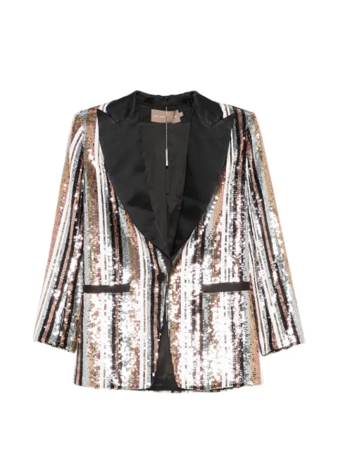 SIMONA CORSELLINI blazer con motivo de rayas y detalle de lentejuelas