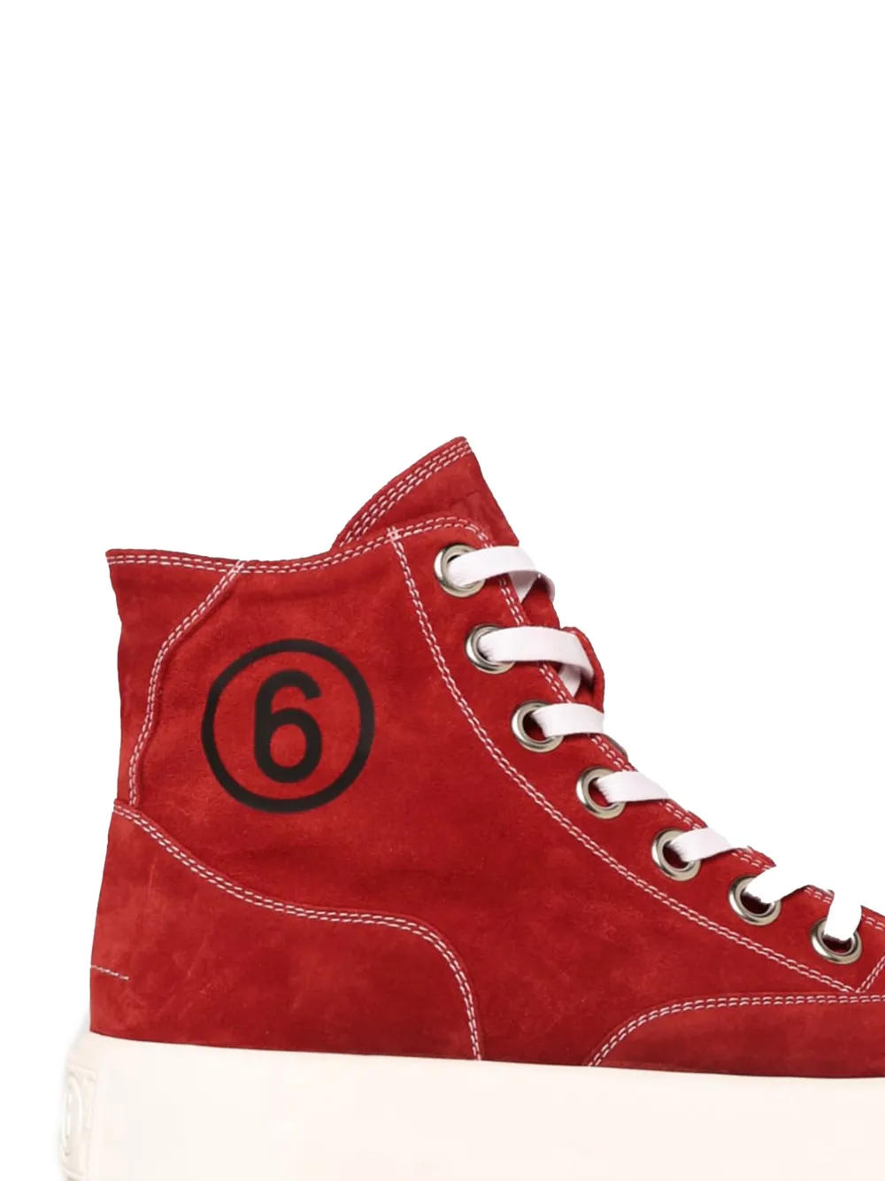 MM6 Maison Margiela High-top suède sneakers Rood