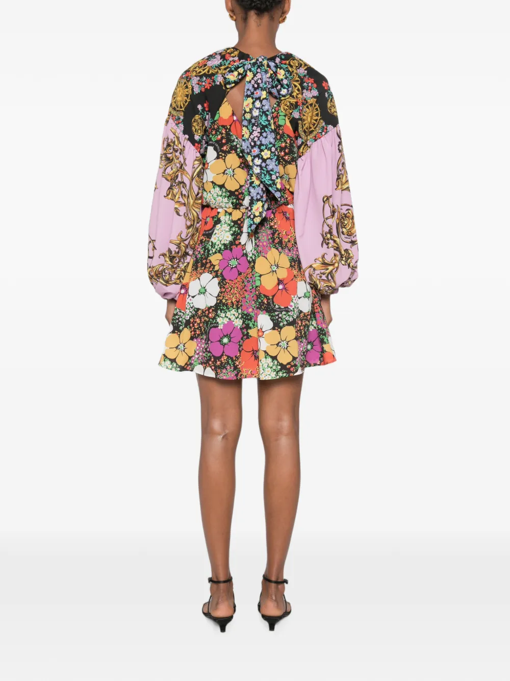 Versace Jeans Couture Mini-jurk met bloemenprint Zwart