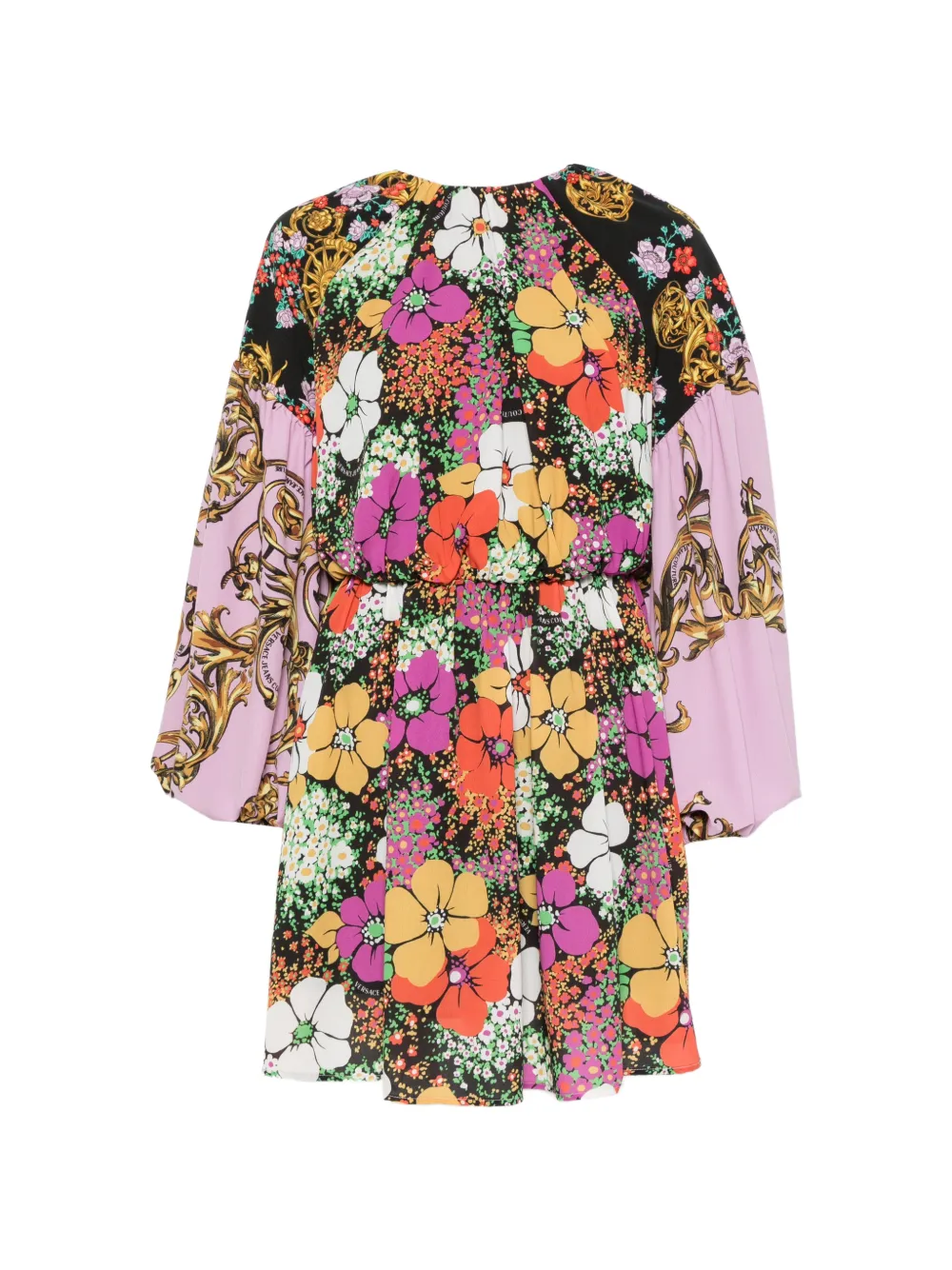 Versace Jeans Couture floral-print mini dress - Schwarz