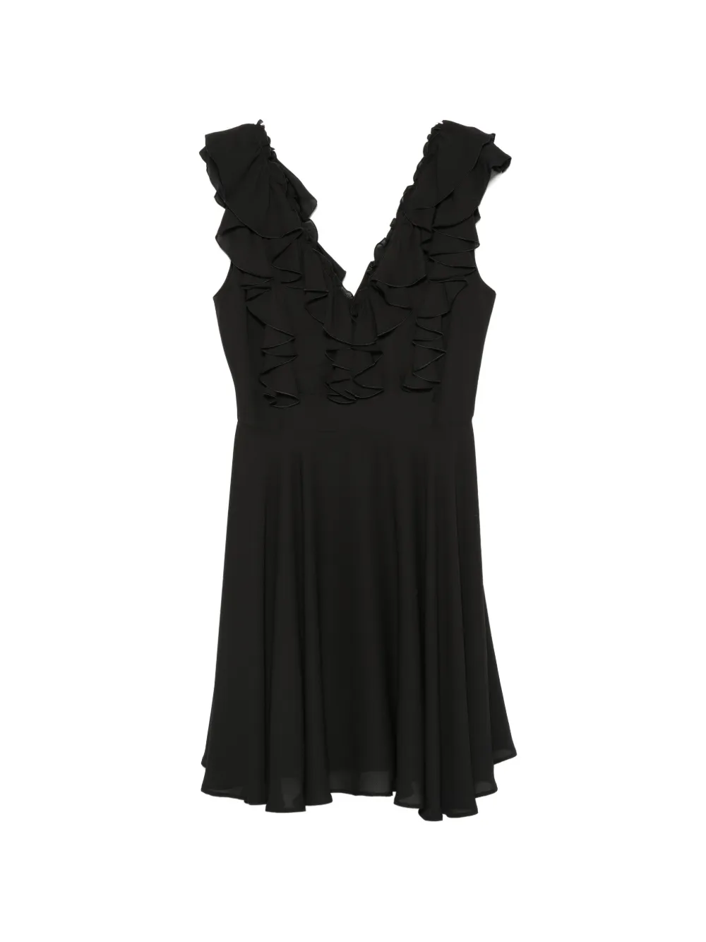 Hanita ruffled V-neck dress - Nero