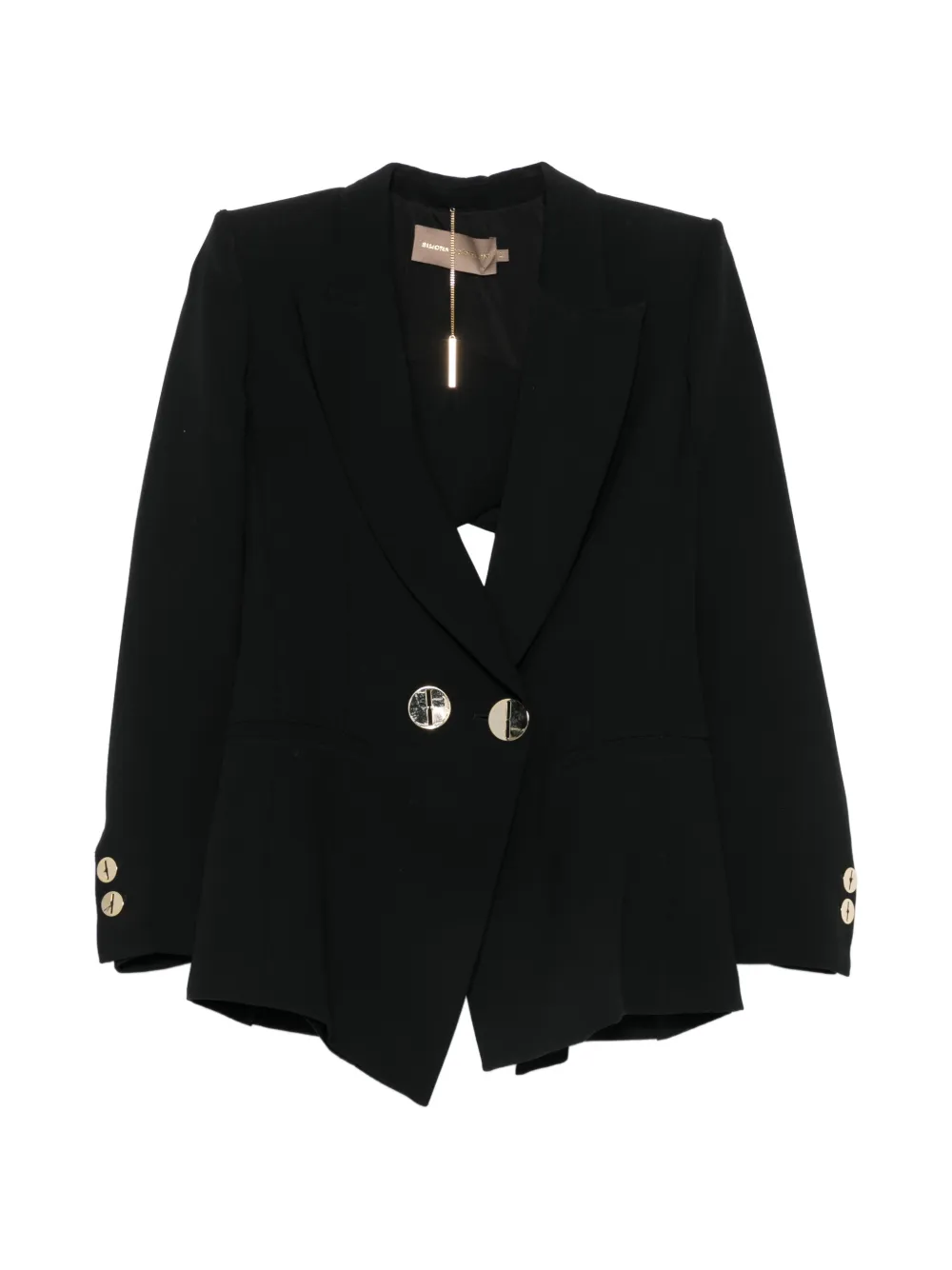 Simona Corsellini Cut-out Double-breasted Jacket In Black