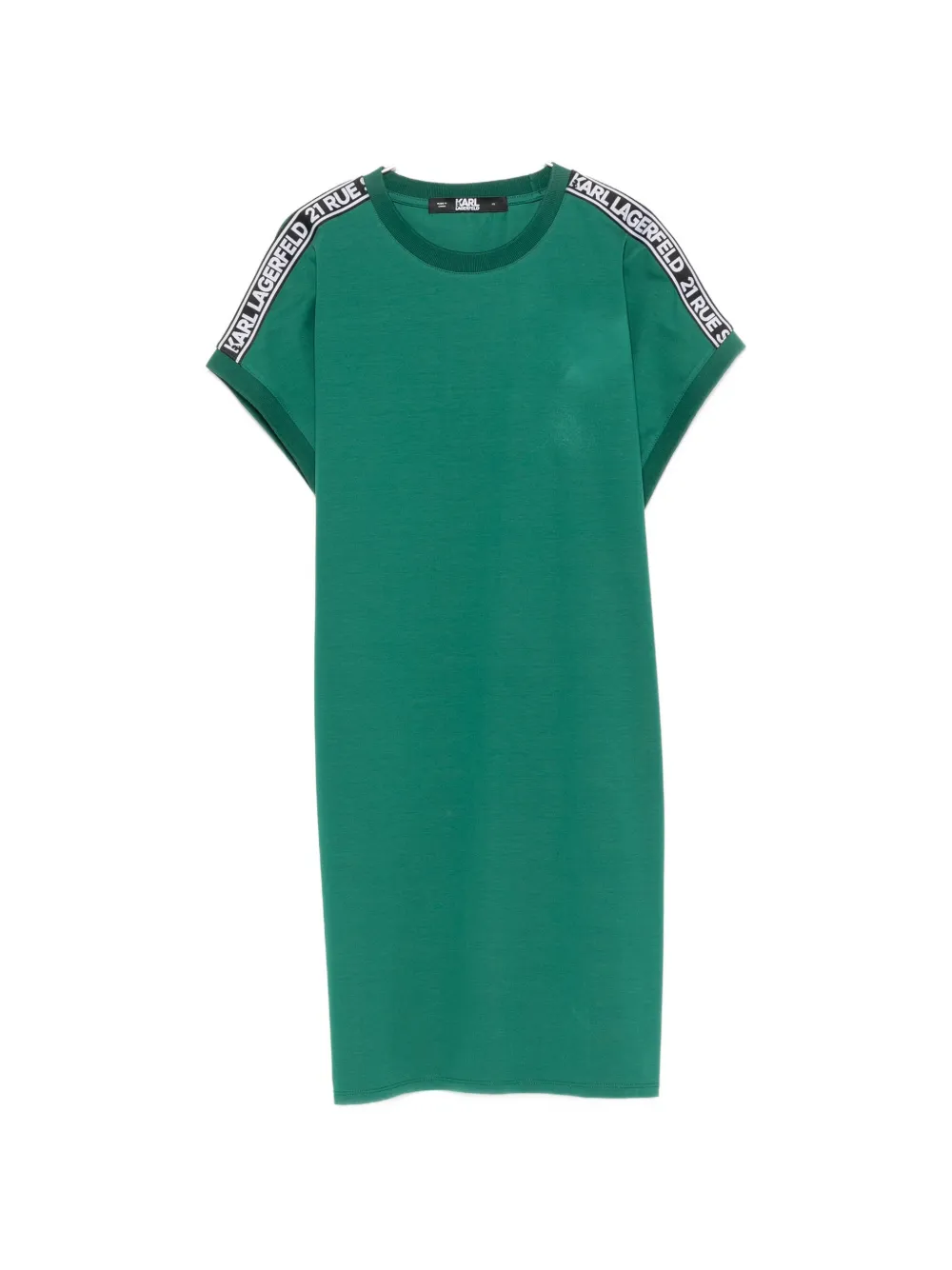 Karl Lagerfeld logo-tape short-sleeve dress - Verde