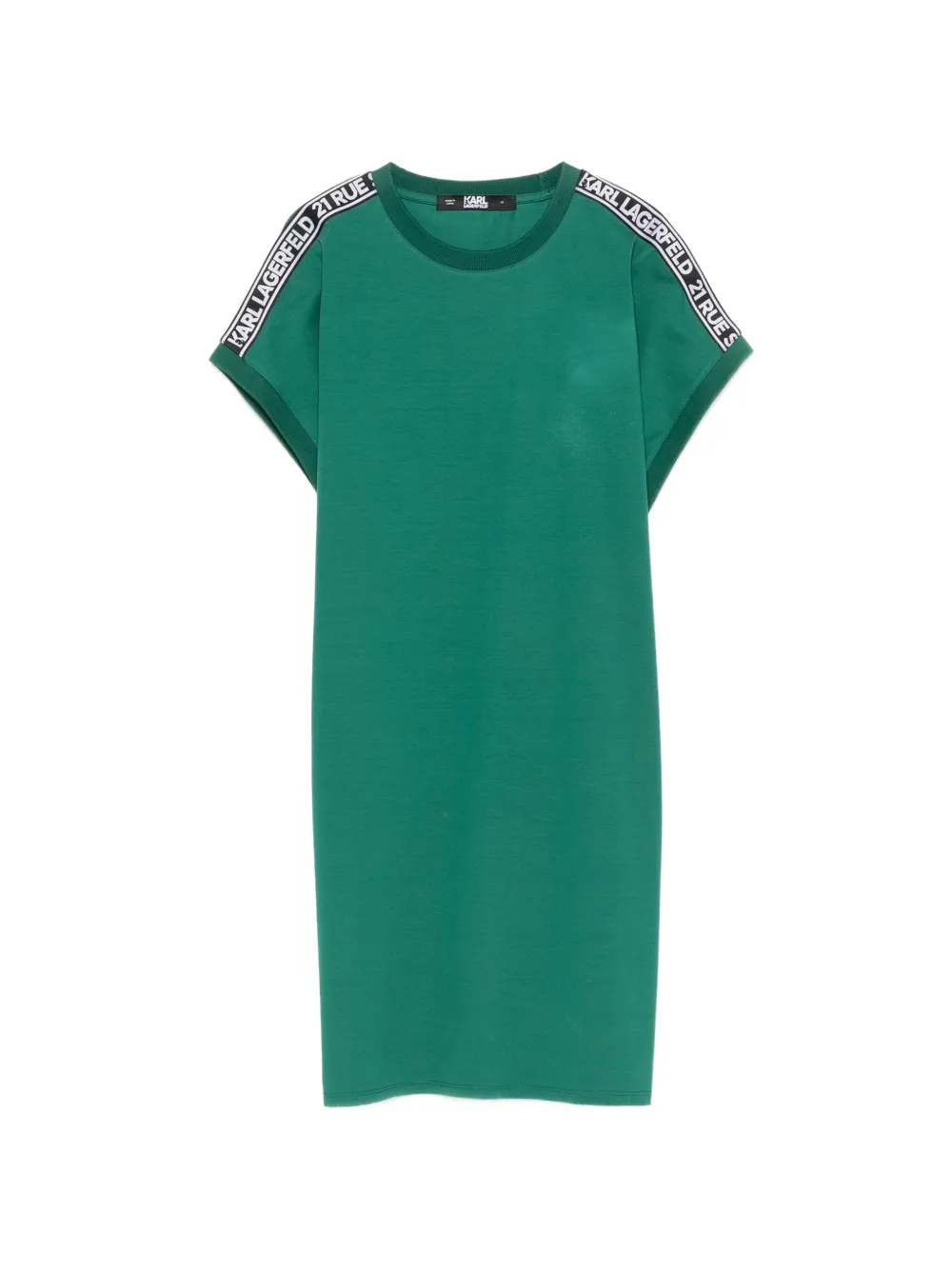 Karl Lagerfeld logo-tape short-sleeve dress - Verde