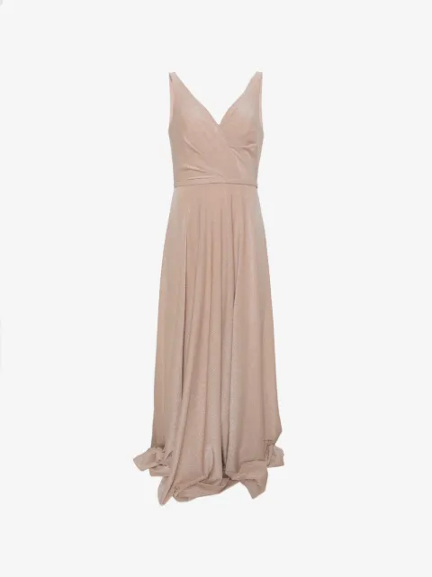 Allure glitter-effect V-neck maxi dress
