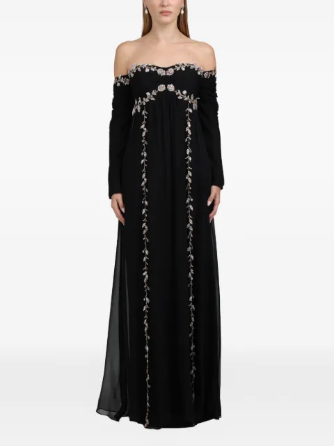 Dina Melwani embellished off-shoulder gown maxi dress
