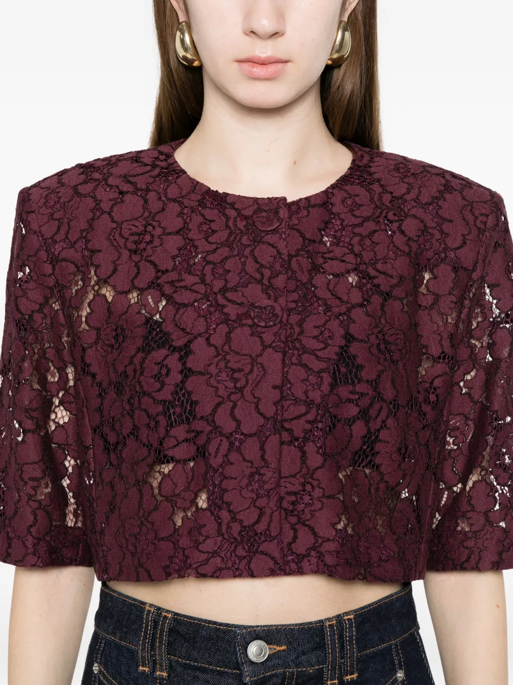 PINKO Jack met detail van kant Rood