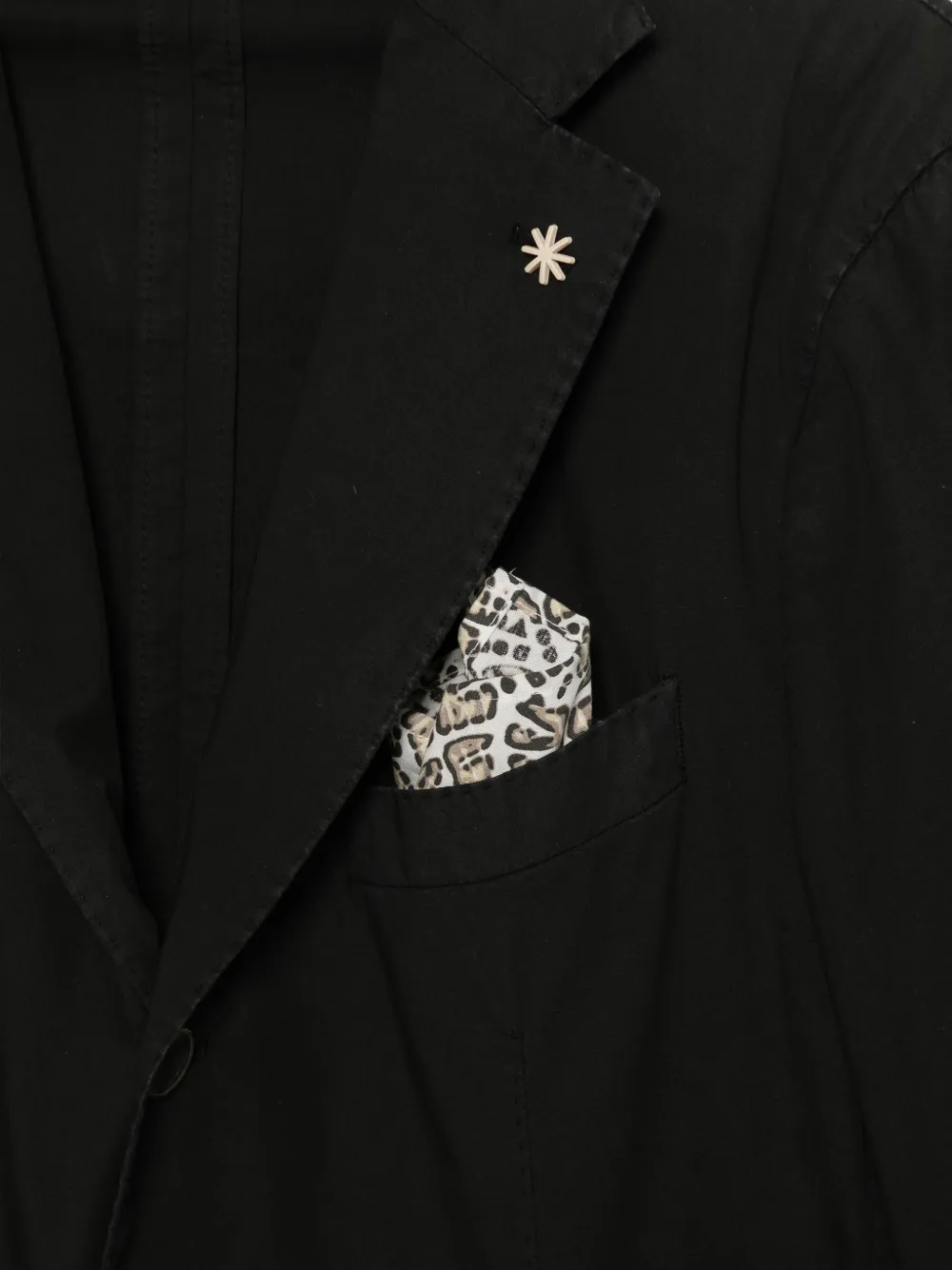 Manuel Ritz Blazer met enkele rij knopen en logospeld Zwart