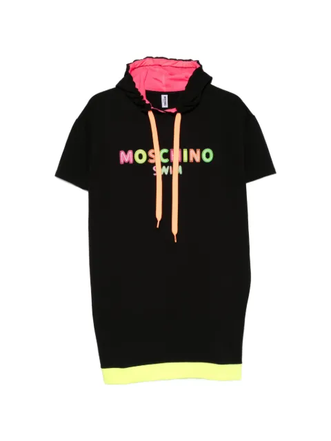 Moschino vestido corto con cordones y logo estampado