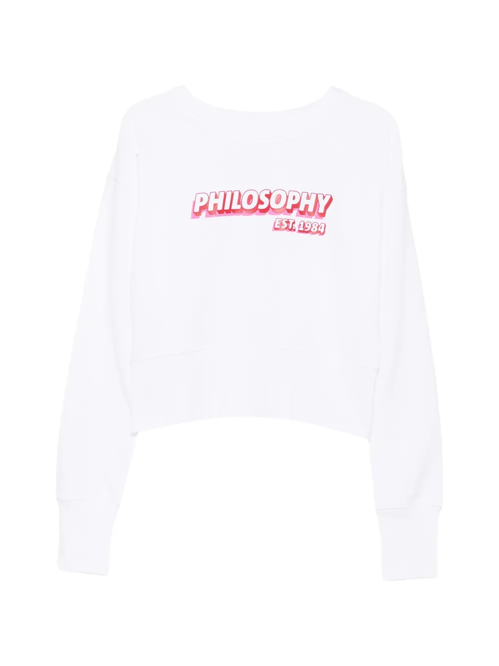 Philosophy Di Lorenzo Serafini logo-print cropped cotton sweatshirt - Bianco