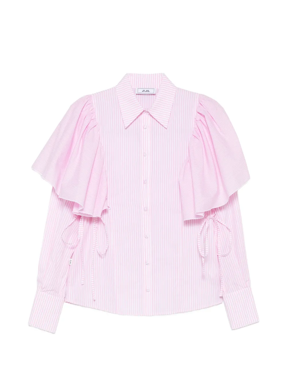 JIJIL striped ruffled shirt - Rosa