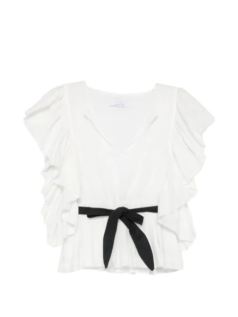 kaos ruffled belted blouse