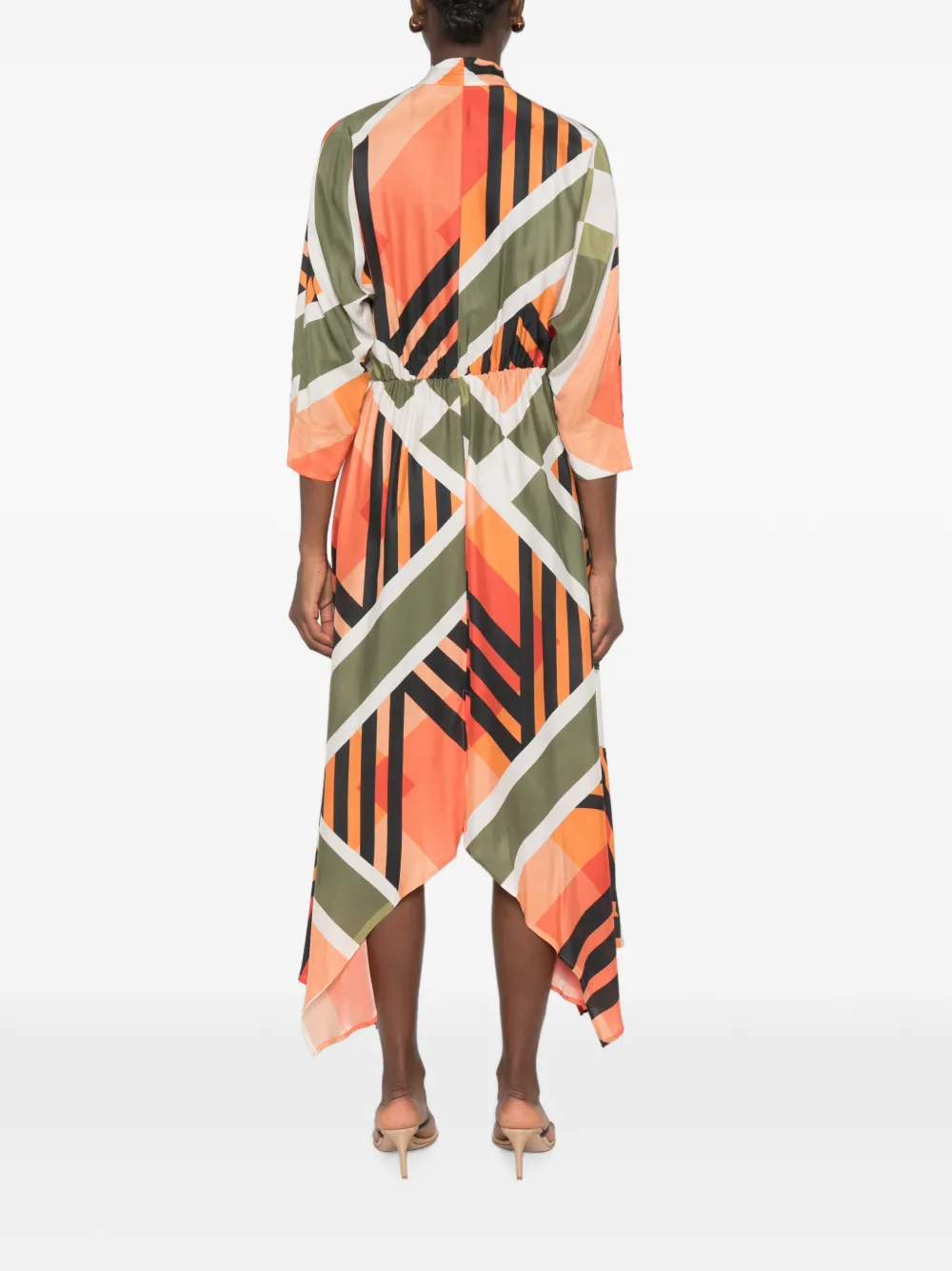 SIMONA CORSELLINI Jurk met geometrische print Oranje