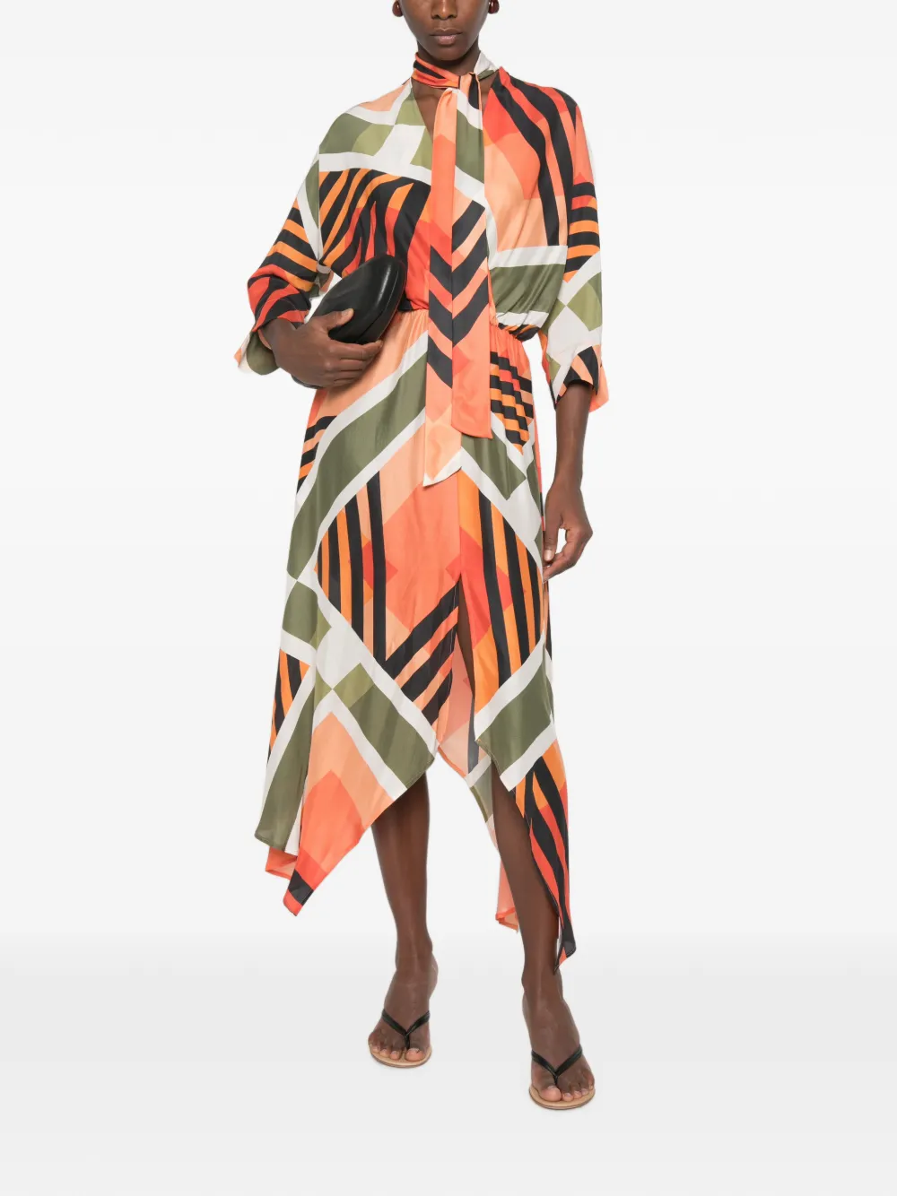 SIMONA CORSELLINI Jurk met geometrische print Oranje