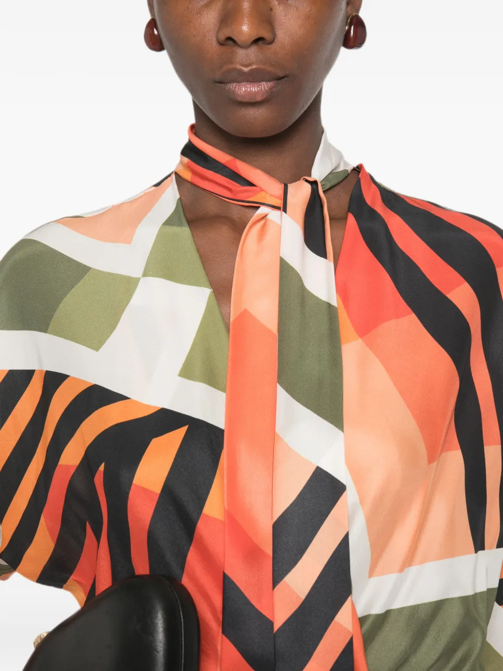 SIMONA CORSELLINI Jurk met geometrische print Oranje