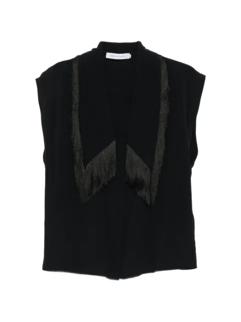 SIMONA CORSELLINI fringe-trim sleeveless shirt