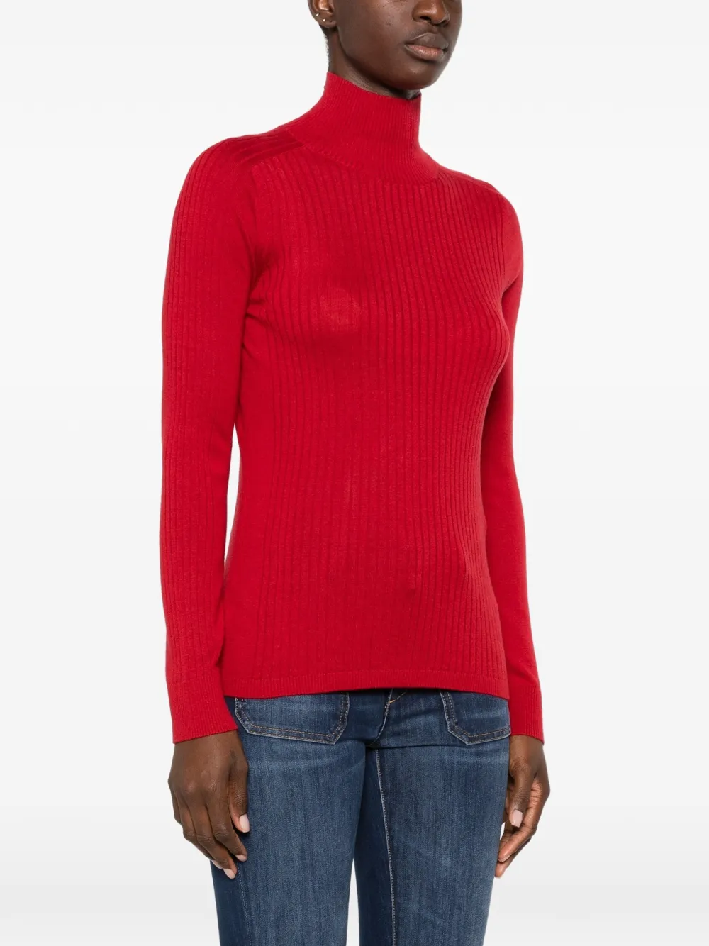 'S Max Mara ribbed-knit roll-neck sweater Rood