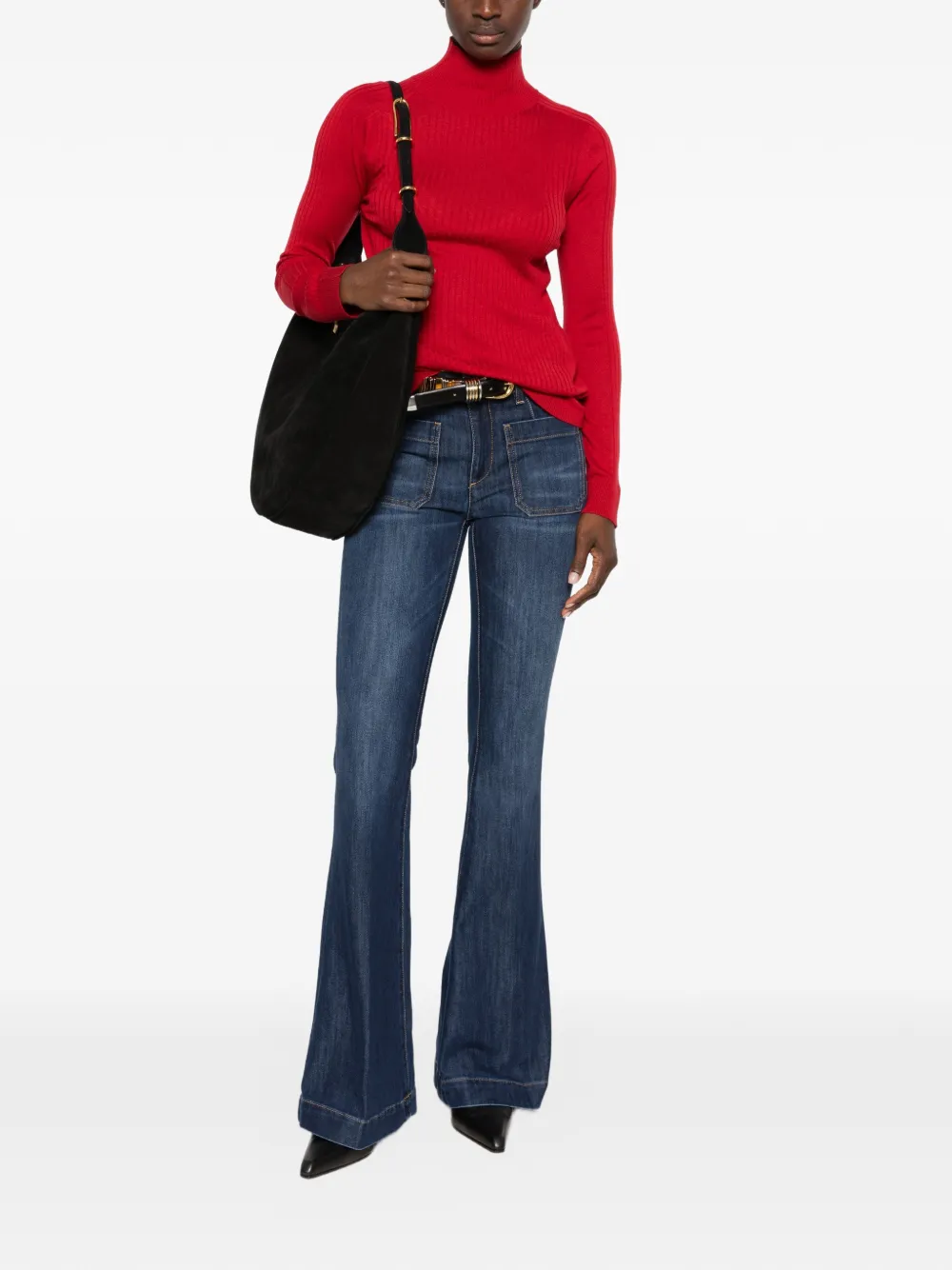 'S Max Mara ribbed-knit roll-neck sweater Rood