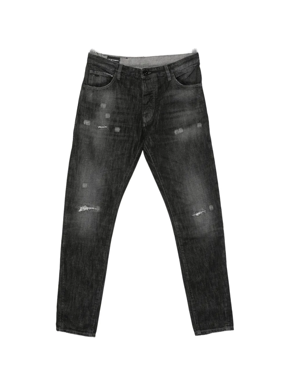 Emporio Armani distressed-effect jeans - Nero