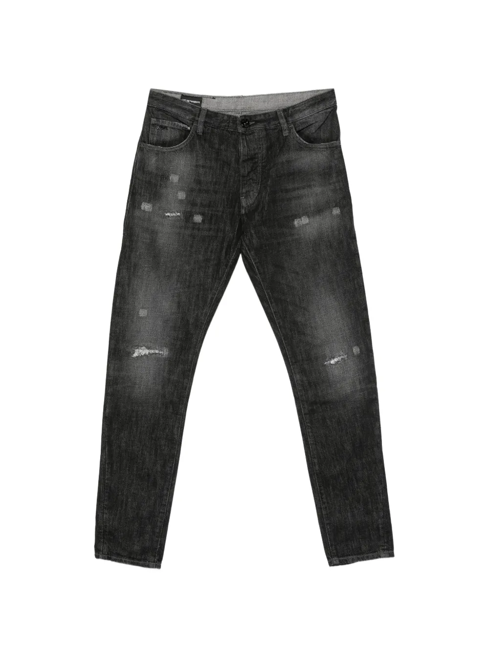 Emporio Armani distressed-effect jeans - Nero