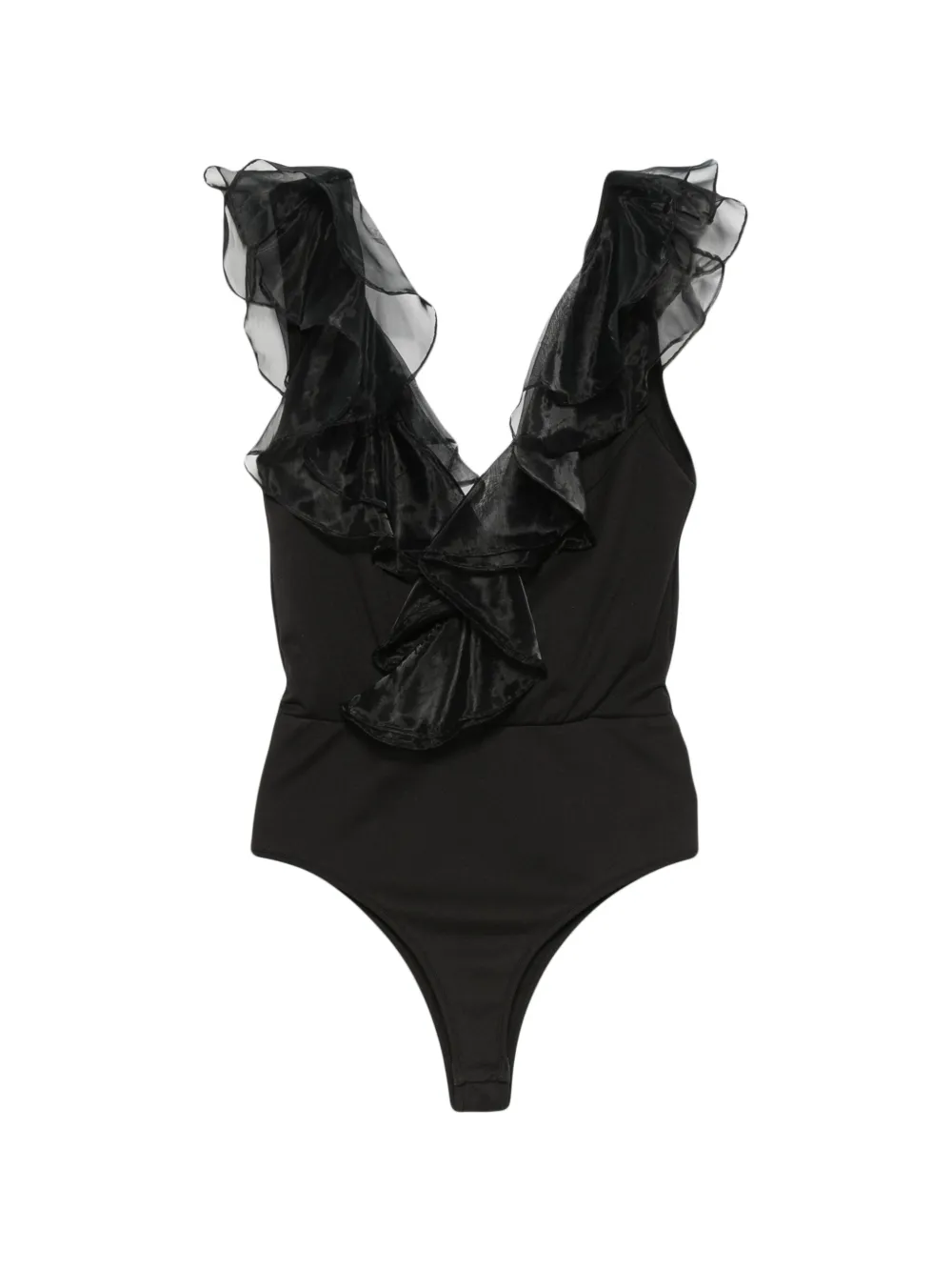 TWINSET ruffle-trimmed sleeveless top - Nero