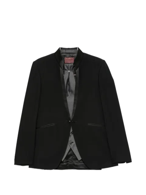 Carlo Pignatelli mandarin-collar satin-trim wool suit (set of four)