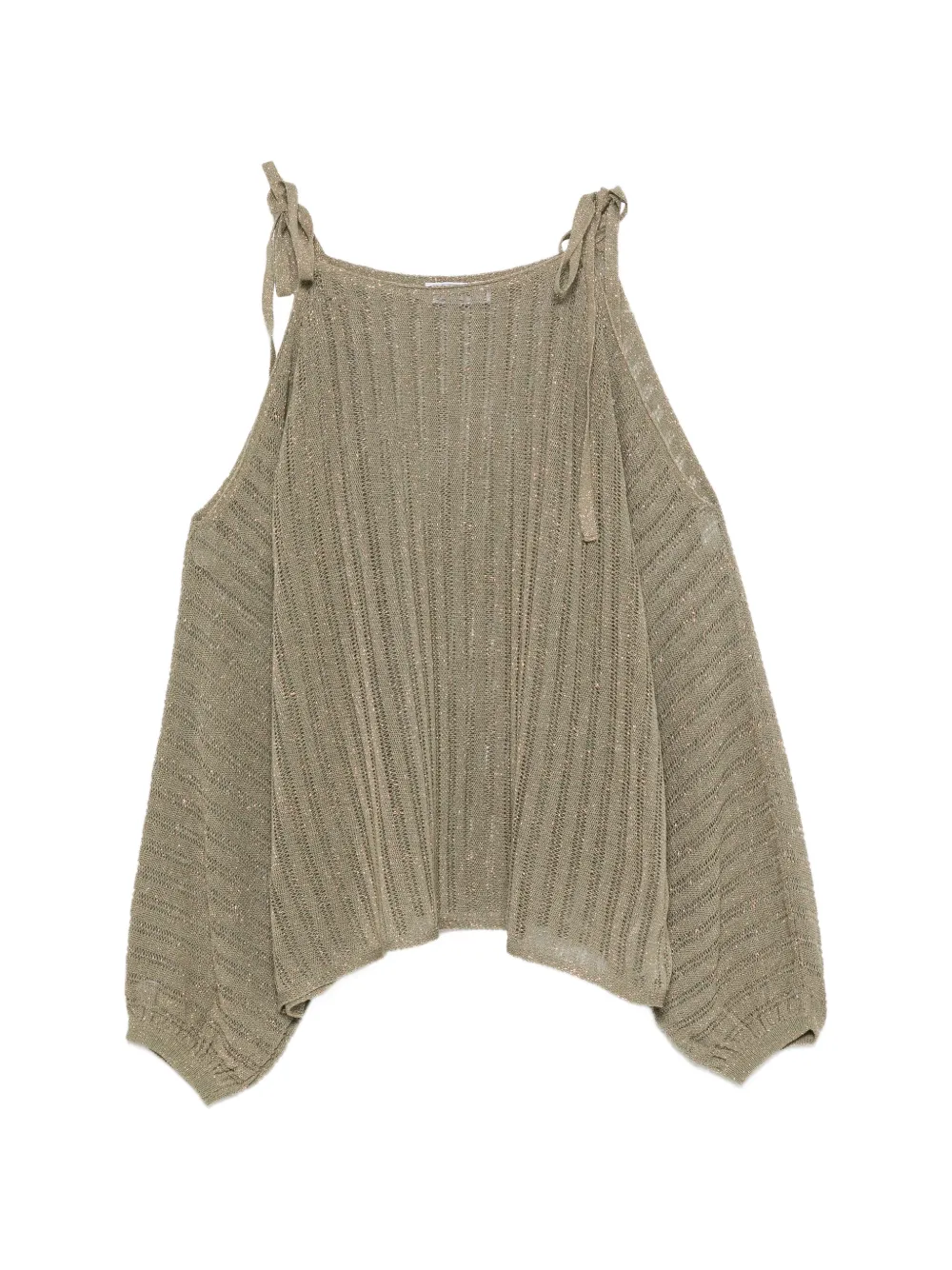 JIJIL JOLIE cold-shoulder metallic-effect jumper - Grün