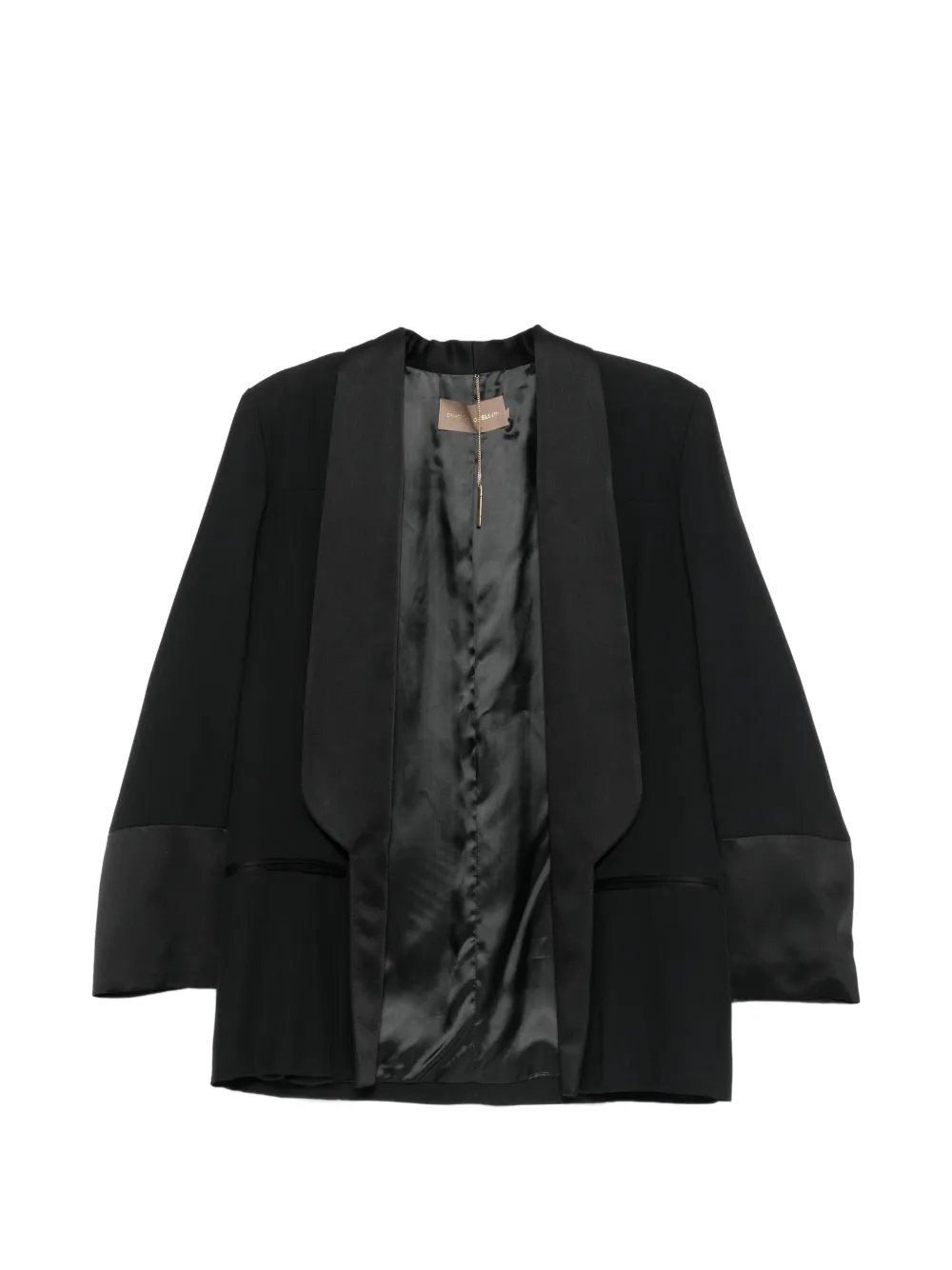 SIMONA CORSELLINI satin-trim shawl-lapel blazer - Schwarz