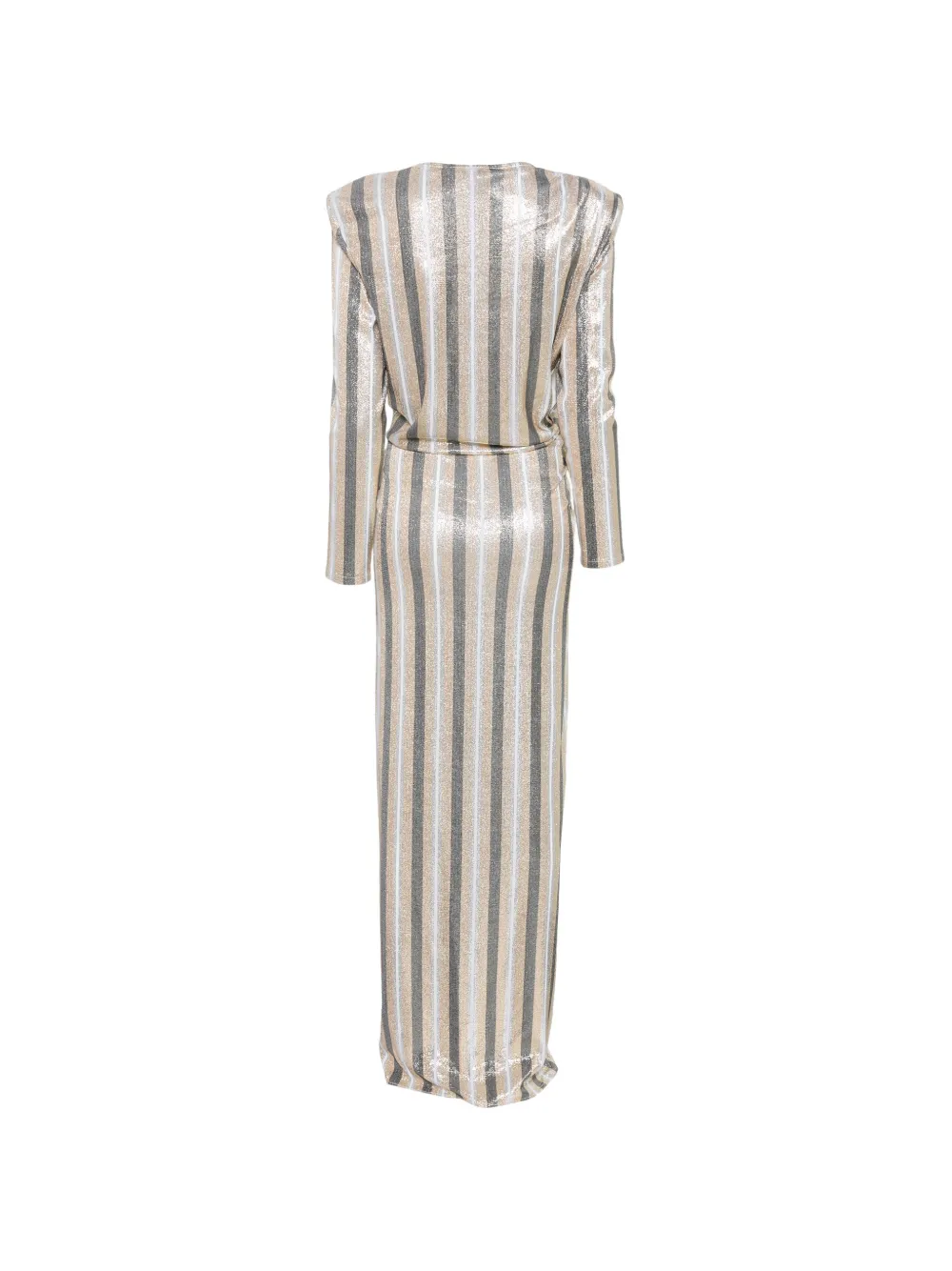 SIMONA CORSELLINI Sepik gestreepte maxi-jurk Beige