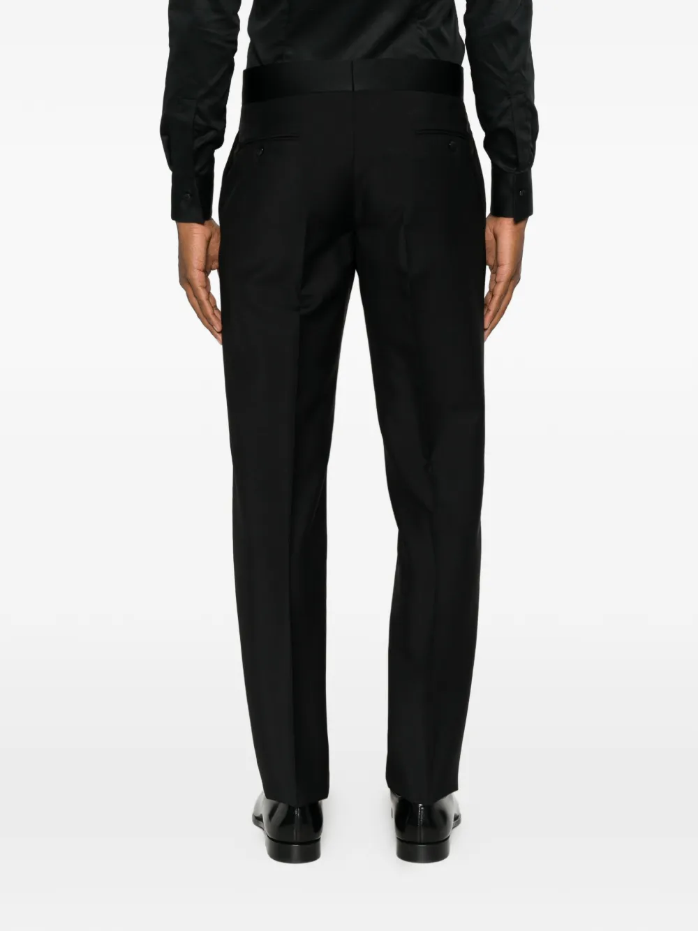 Emporio Armani Broek met satijnen afwerking Zwart