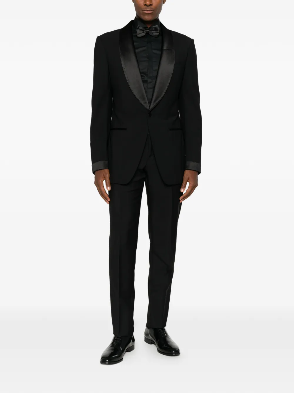 Emporio Armani Broek met satijnen afwerking Zwart