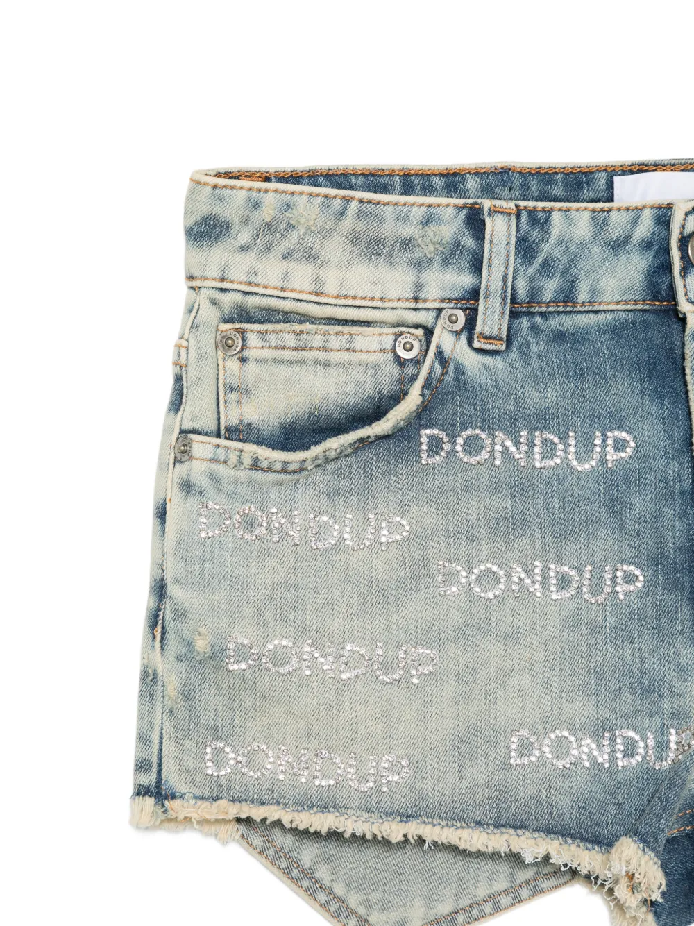 DONDUP Shorts verfraaid met kristallen Blauw