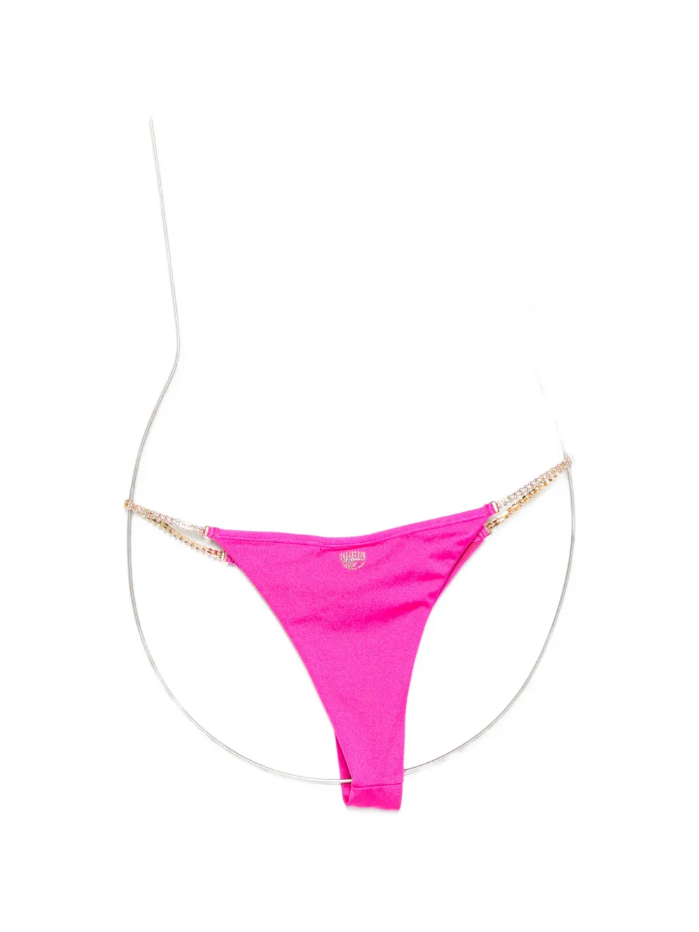 Chiara Ferragni Bikinislip verfraaid met kristallen en logoplakkaat Roze