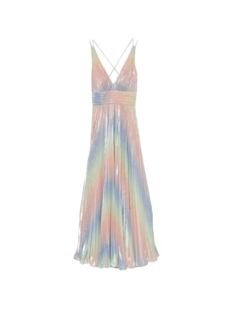 Allure pleated metallic-effect maxi dress