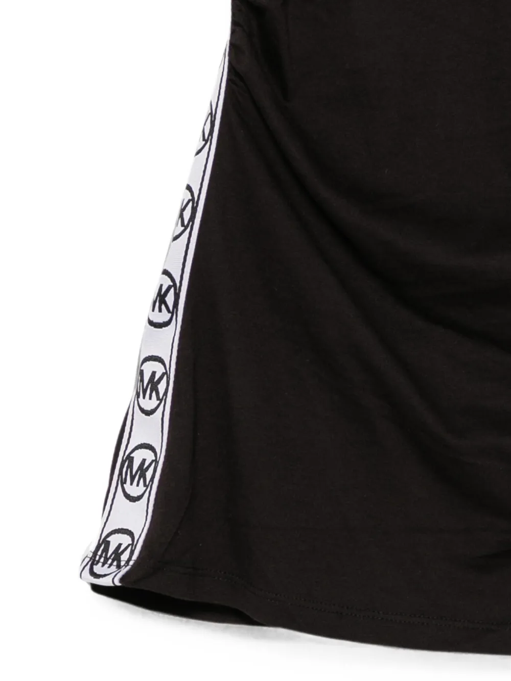 Michael Kors T-shirt met ruches en logoband Zwart