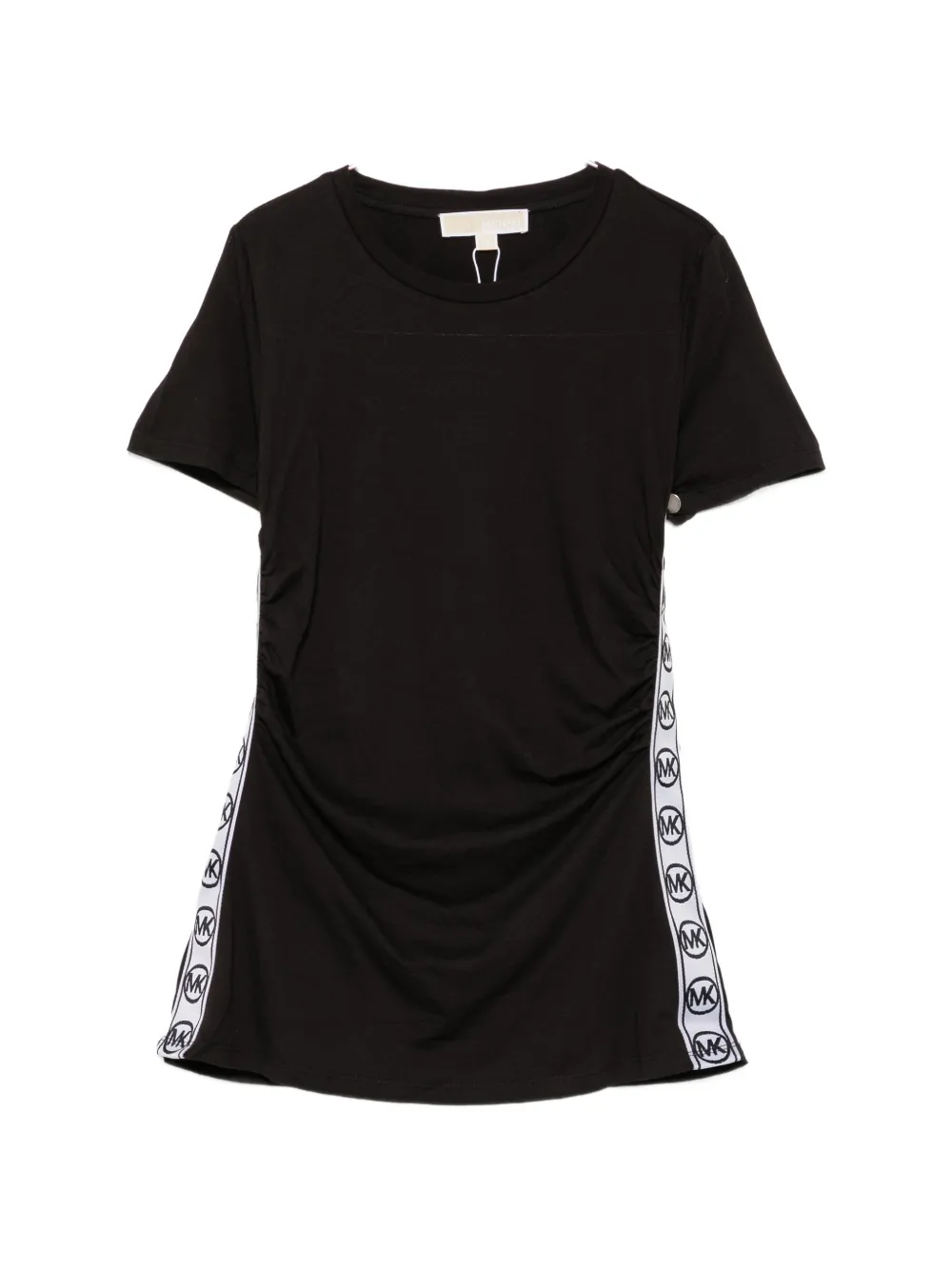 Michael Kors logo-tape ruched T-shirt - Schwarz
