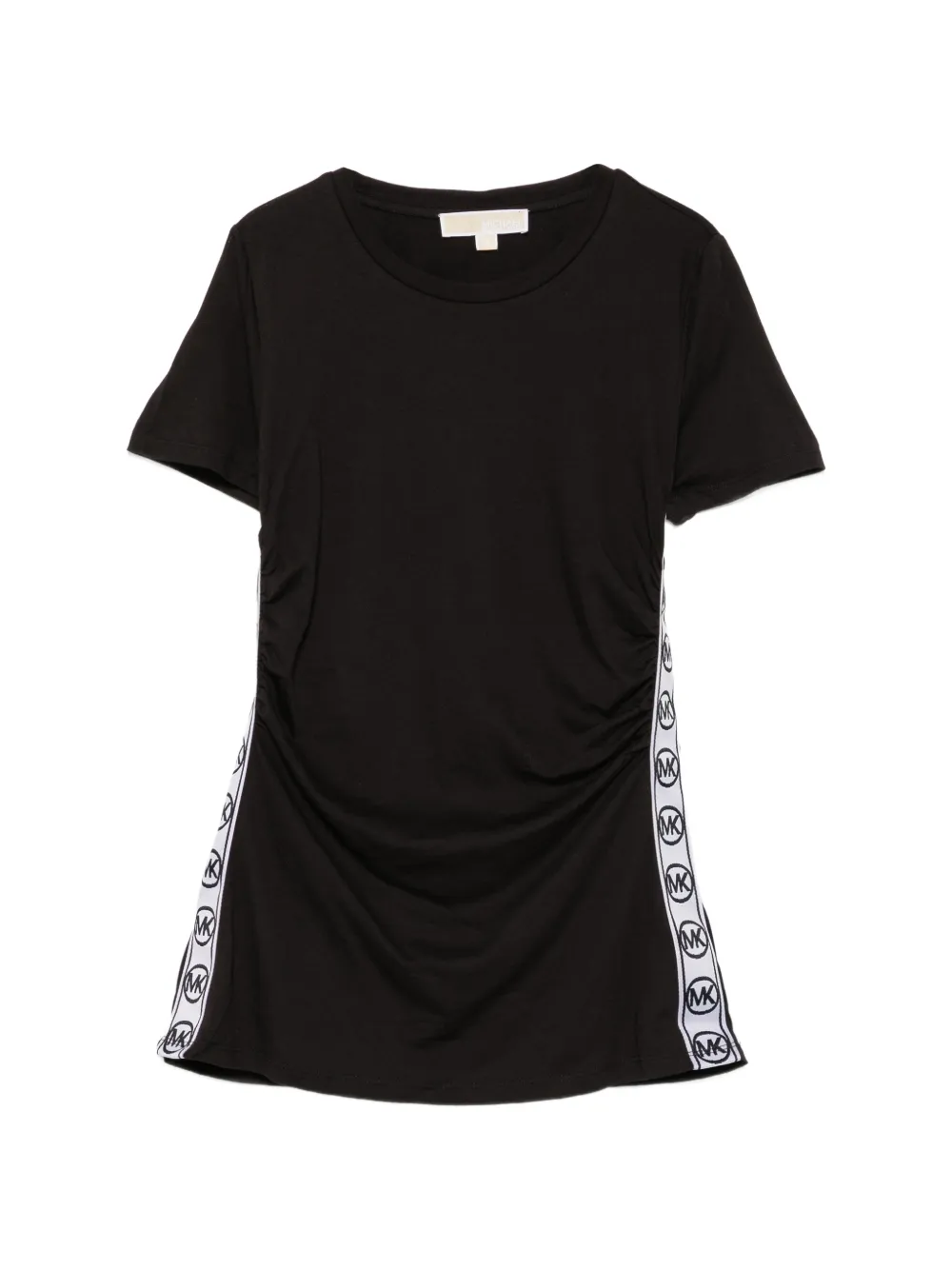 Michael Kors logo-tape ruched T-shirt - Nero