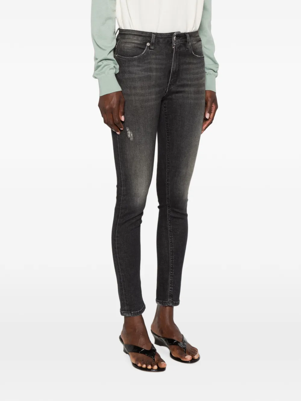 DONDUP Jeans met riemlussen Zwart