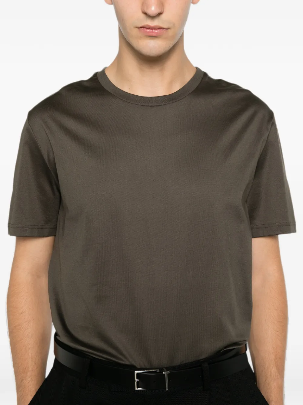 Low Brand T-shirt met ronde hals Groen