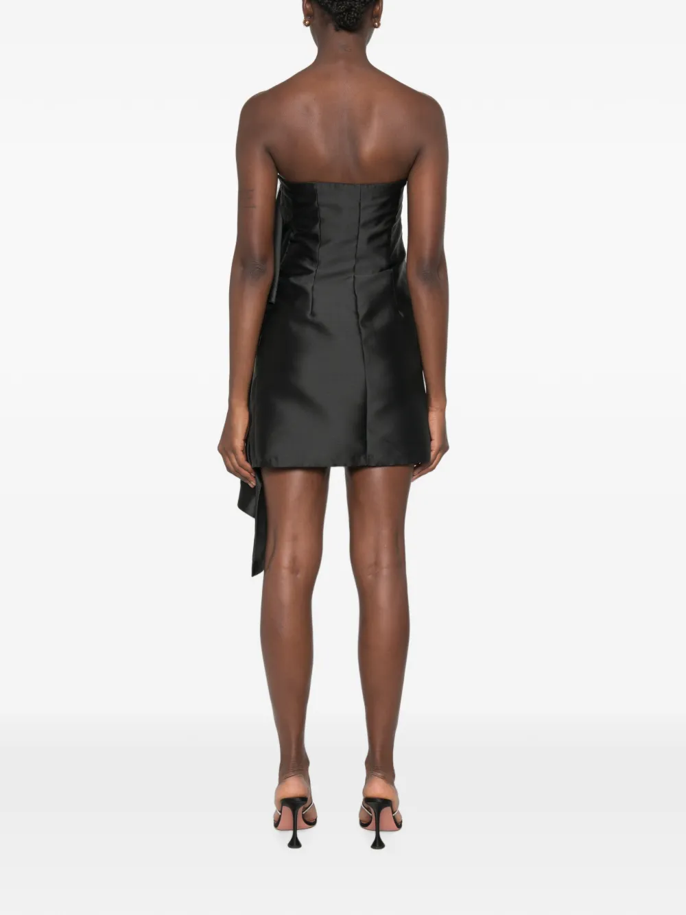 SIMONA CORSELLINI Strapless mini-jurk met ruches Zwart