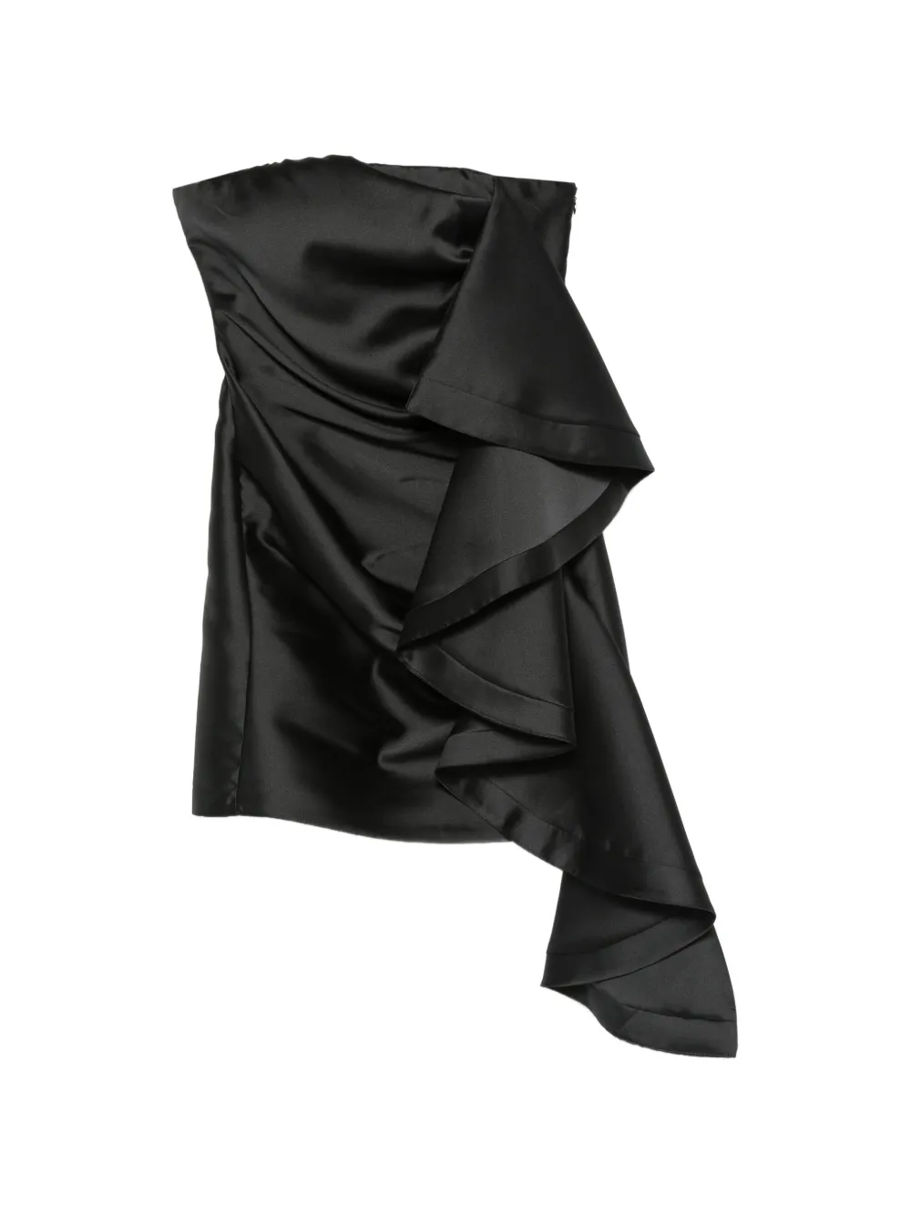 SIMONA CORSELLINI strapless ruffled mini dress - Nero